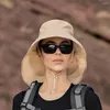 Breite Krempe Hüte Kappe Mode Angeln Sommer Große Tuch Hohl Outdoor Klettern Frauen Visier Sonne Eimer Hut