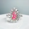 Cluster Rings CNZX2023 Fine Jewelry Real 18K Gold 0.53ct Pink Diamonds Wedding Engagement Female For Women Ring TX