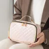 Marsupi FUDEAM Pelle Argyle Borsa portatile per cosmetici da donna Borsa multifunzione impermeabile da viaggio Organizza Borsa Custodia per trucco femminile 230826