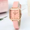 Relógios de pulso Sdotter Chegada Moda 2023 Mulheres Vestido Relógio Quartz Simples Elegante Square Dial Couro Strap Relógio de Pulso Relogio Feminino M