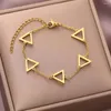 Bracelets à maillons en acier inoxydable pour femmes, pendentif Triangle géométrique Simple, Unique, à la mode, bijoux, cadeau fin