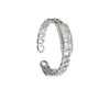 Anneaux de mariage Style simple Super Flash carré Zircon chaîne tissage torsion anneau réglable pour femmes fille mode bijoux cadeau