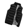 Gilets pour hommes en plein air hommes gilet confortable hiver rembourré chaud élégant avec poches à glissière col montant protection du cou gilet