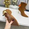 المصمم High Heels Stiletto Heel Ongle Boots Fabric Fabric Faction Fashion Boots Boots Motorcycle Boots 10cm مصنع أحذية المصنع