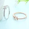 Cluster Rings Creative Simple Airplane Style Ring Luxury Elegant Women Inlay Zircon Silver Color Charm Trendy Cocktail smycken