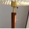 Tischlampen Plissee Retro Lampe Nordic Messing Wohnzimmer Schlafzimmer Massivholz Dekorativ