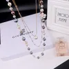 Chains Long Multi-layer Pearl Necklace Sweater Chain Women's Fashion Hanging Decorative Wholesale