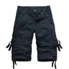 Men's Pants Summer Cargo Shorts Men Cotton Casual Outdoor Military Multi-Pocket Fashion Calf-Length Plus Size