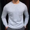 Erkek Sweaters 2023 Sonbahar Örme Uzun Kollu Yuvarlak Yuvarlak Boyun İnce Plow Homme Moda Kazak İş Çekişme Herren Cakullover Kış 230826