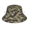 Basker Green Camo Bucket Hat Sun Cap Camouflage Hunting Army Militär Soldat masker Mask för män pojkar honom