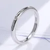 Cluster Rings Simple Design Moissanite Gold-Plating Silver Band For Women Wedding Jewelry