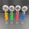 100 pcs brillent dans la pavance de poulpe sombre tuyau de brûleur d'huile en verre avec grande taille 30 mm Bubble Fumer Pipe Adaptateur d'huile pour DAB Rig Water Bong