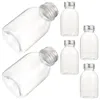 Storage Bottles 6 Pcs Plastic Caps Reusable Small Clear Mini Fridge Water Juice Aluminum Milk Drink Containers