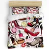 Ensembles de literie Talons hauts Gems Blanc Jaune Chaussures Sexy 3pcs Ensemble pour chambre à coucher lit double maison textile housse de couette couette taie d'oreiller