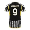 Juventus Soccer Jerseys 2023 2024 Home Away Milik Di Maria Vlahovic Kean Pogba Chiesa McKennie Locatelli Top Jerseys 23 24 Fagioli Danilo Men Player Version Uniforms