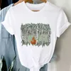 Women's T-skjortor Kort ärm Summer Sweet and Cute Flower Print Casual T-shirt Top Basic Fashion Cartoon Mönster Kläder T-Shi