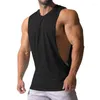 Regatas masculinas 2023 estilo fitness sem mangas superior respirável esportes colete ginásio muscular homem correndo camiseta