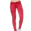 Women's Jeans Side Three Bag Tight Fitting Calf Pants