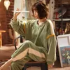 Kvinnors sömnkläder koreanska korallfleece pyjamas uppsättning för kvinnor varm flanell pijamas kostym plus storlek 2xl hemkläder nattkläder freeship