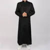 Abrigos de trinchera para hombres Romano Negro Sacerdote Sotana Túnica Cinturón Clérigo Vestimentas Medieval Ritual Mago Cintura Cosplay