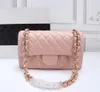 Top Designes bags custom luxury brand handbag channel Women's bag 2023 leather gold chain crossbody black and white pink cattle clip sheepskin shoulder