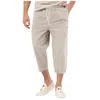 Pantalones cortos de Harem holgados de moda transpirables con cordón para hombre, ropa de calle de Color sólido, pantalones cortos para correr