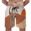 Men's Shorts Cartoon Desert Board Summer Sun Corner Cactus Casual Beach Short Pants Men Sportswear Quick Dry Custom Swimming Trunks