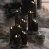 Other Festive Party Supplies Halloween Candlestick Melting Candle Cluster Black Lava Holder with 3 Light Resin Decor 230826