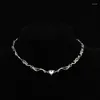 Choker Austyn Silver Color Irregualr Necklace for Women Girls Love Heart Crystal Clavicle Chain Wholesale Jewelry