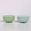 Tazas de té de porcelana china, taza de KungFu de cerámica china de 50ml, Celadon Azure/verde, carpa creativa, pez dorado, taza de té pequeña, venta al por mayor