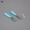 Kolczyki Dangle Guaiguai Jewelry zielony kolor Crystal Blue Turquises Turquises dla kobiet