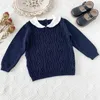 Pullover Christmas Knitted jesienna zima Zima Sweter dziecięcy bawełniany chłopiec dziewczynka dzianina Sweter ciepłe czerwone dziecko świąteczne ubrania 230826