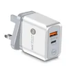 PD 20W ładowarki podwójne porty USB C Szybki ładunek UE UK UK UK HOME HOME WALL WALL ADAPTER MOCOWE DO IPhone'a Samsung Huawei Xiaomi Oppo Vivo LG Google