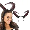 Opaski Gothic Halloween Cosplay Hair Akcesoria Realistyczne czarne czerwone długie diabły róg opaska na karnawał bandana fryzjer 230826