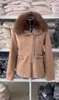 Trenchs de femmes manteaux 2023 hiver automne grande veste de col de fourrure de luxe en peau de mouton manteau en daim femmes en vrac avec parka fermeture éclair vêtements de dessus pour femmes