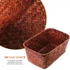 Dinnerware Sets Weave Basket Sundries Organizer Household Storage Holders Tabletop Desktop Woven