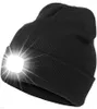 Beanie/Skull Caps LEDヘッドランプキャップ冬の温かい寒さの保護ニットニット帽子ナイトハイキングフィッシンググローハットユニセックスアウトドアファッションヘッドライト230826