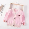 Pulôver meninos camisola coreano cardigan roupas infantis outono bebê topo pulôver camisola única malhas meninas bonito suéteres crianças casaco 230826