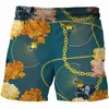 Pantalones cortos para hombres Moda Hombres Suntuoso Divertido 3D Cadena de hierro Impresión Hombres / Mujeres Streetwear Harajuku Estilo Ropa de verano Tops