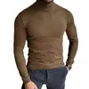 Pulls pour hommes Pull tricoté Pull à col roulé élégant pour automne hiver Slim Fit Pull de couleur unie avec à la mode