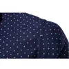 Chemises habillées pour hommes Hommes Summer Fashion Polka Dot Imprimé TurnDown Col Beach Ruché Slim Casual Manches courtes Tops Camisas de Hombre M5XL 230826