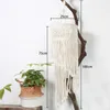 Tapices Macrame colgante de pared hecho a mano en forma de lámpara tapiz bohemio tejido decoración del hogar dormitorio sala de estar pantalla