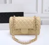 Top Designes bags custom luxury brand handbag channel Women's bag 2023 leather gold chain crossbody black and white pink cattle clip sheepskin shoulder