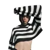 23ss new women's sweater women's autumn winter stripe short loose lazy style knitted sweater