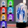 Objets décoratifs Figurines broderie colorée veilleuse modélisation décor à la maison chambre vierge marie cadeaux bricolage diamant peinture lampe à LED avec outils USB 5D 230826