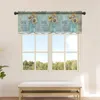 Curtain Retro Farm Rustic Flower Sunflower Kitchen Small Tulle Sheer Short Bedroom Living Room Home Decor Voile Drapes