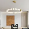 Lustres Laiton LED lustre de haute qualité salon salle à manger luminaires suspendus 3 couleur température gradation boule acrylique