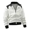 Męskie kurtki kurtki męskie swobodny moda rozmiar US Baseball skórzany warstwowy czarno -biały szwy kolor streetwear motocyklowy 4xl