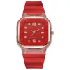 Wristwatches Candy Colors Silicone Square Quartz Women Watch Simple Sports Multifunctional Digital Female Men's Fashion