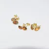 Stud Earrings Natural Crystal Quartz For Women Yellow Citrines 1pc Small Energy Stone Irregular Charms 2023